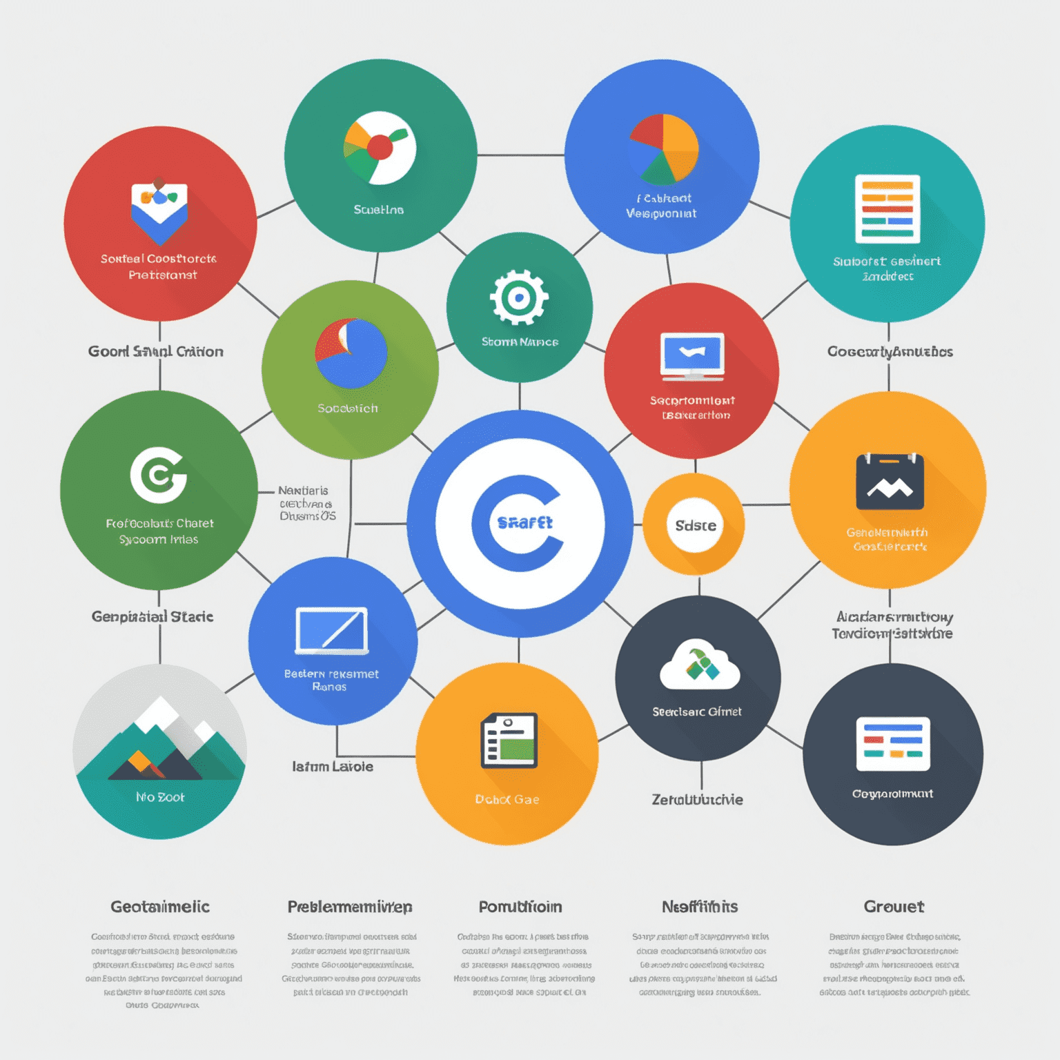 An infographic showing the integration of a project management system with other tools like Slack, Google Drive, and Zoom